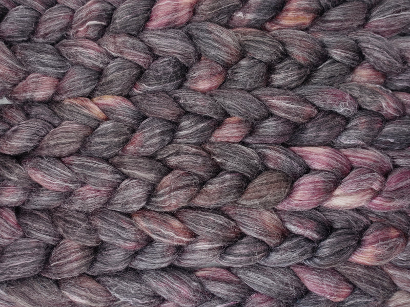 Corriedale & Lotus,  Hand Dyed Semi Solid, Combed Top. 100g