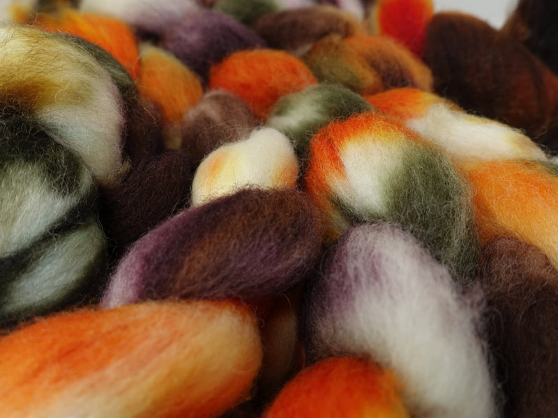Cambrian Wool, Hand Dyed Variegated. Welsh x BFL Wool, 100g.