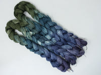 Hand Dyed Gradient Warp- Tussah Silk 2/20NM ~1000m per 100g, 210ends, 5m length