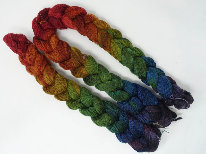 Hand Dyed Gradient Warp- BFL & Mohair ~400m per 100g. 150 ends. ~2.2m or 4.8m length