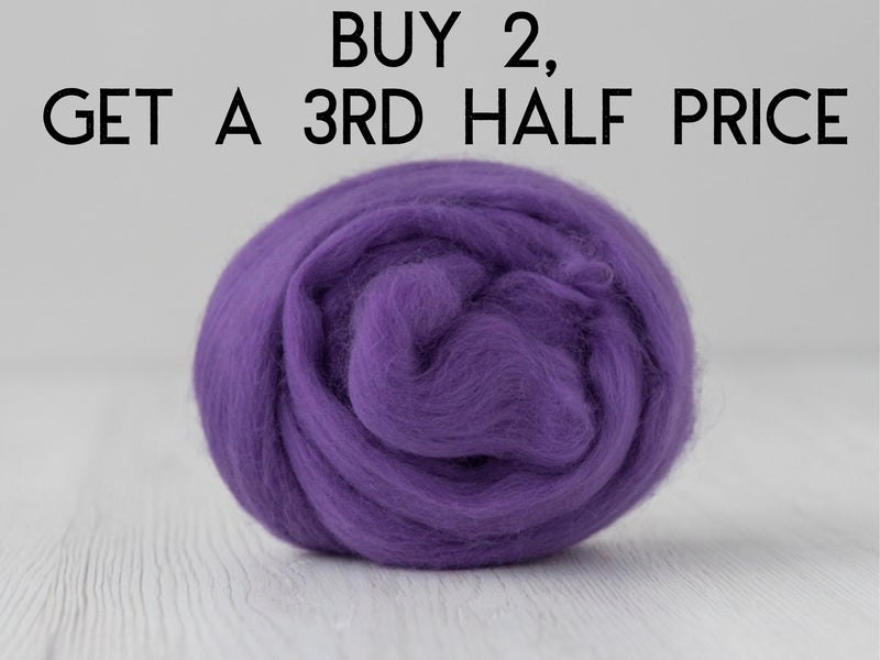 Violet Merino and Silk fiber